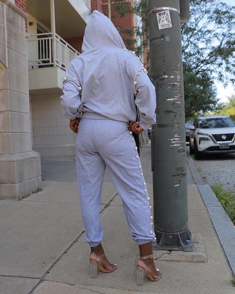 Pearl Trim Jogger Set