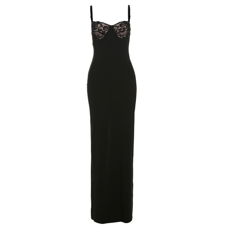 Lace Trim Maxi Dress