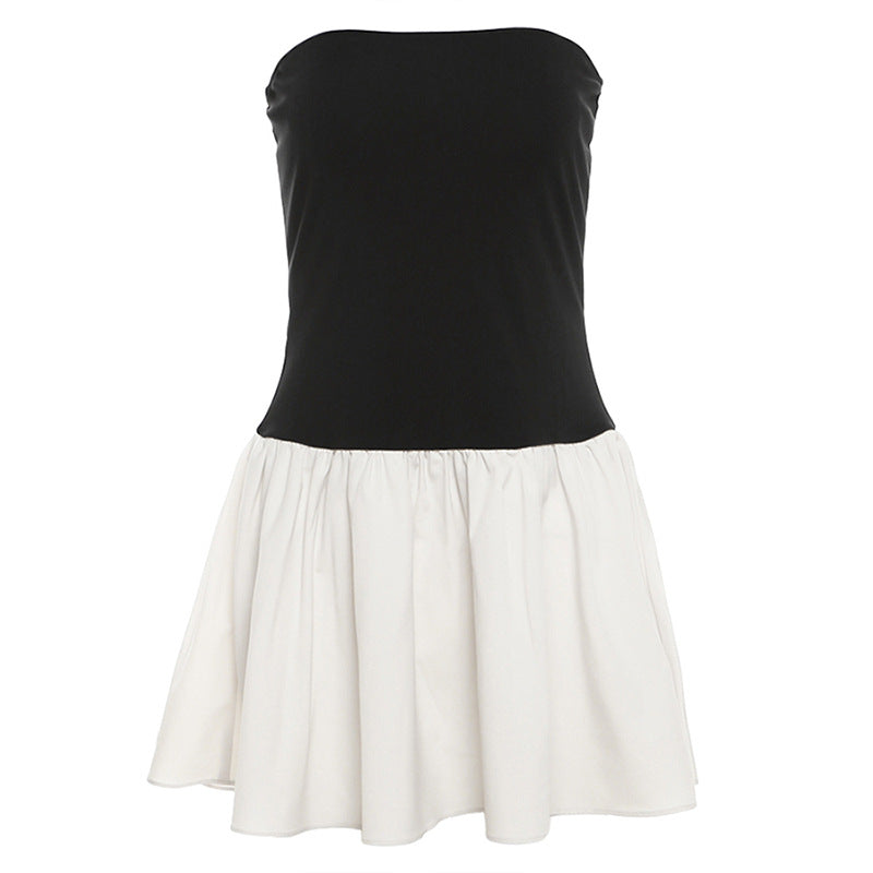 Drop Waist Ruched Tube Dress