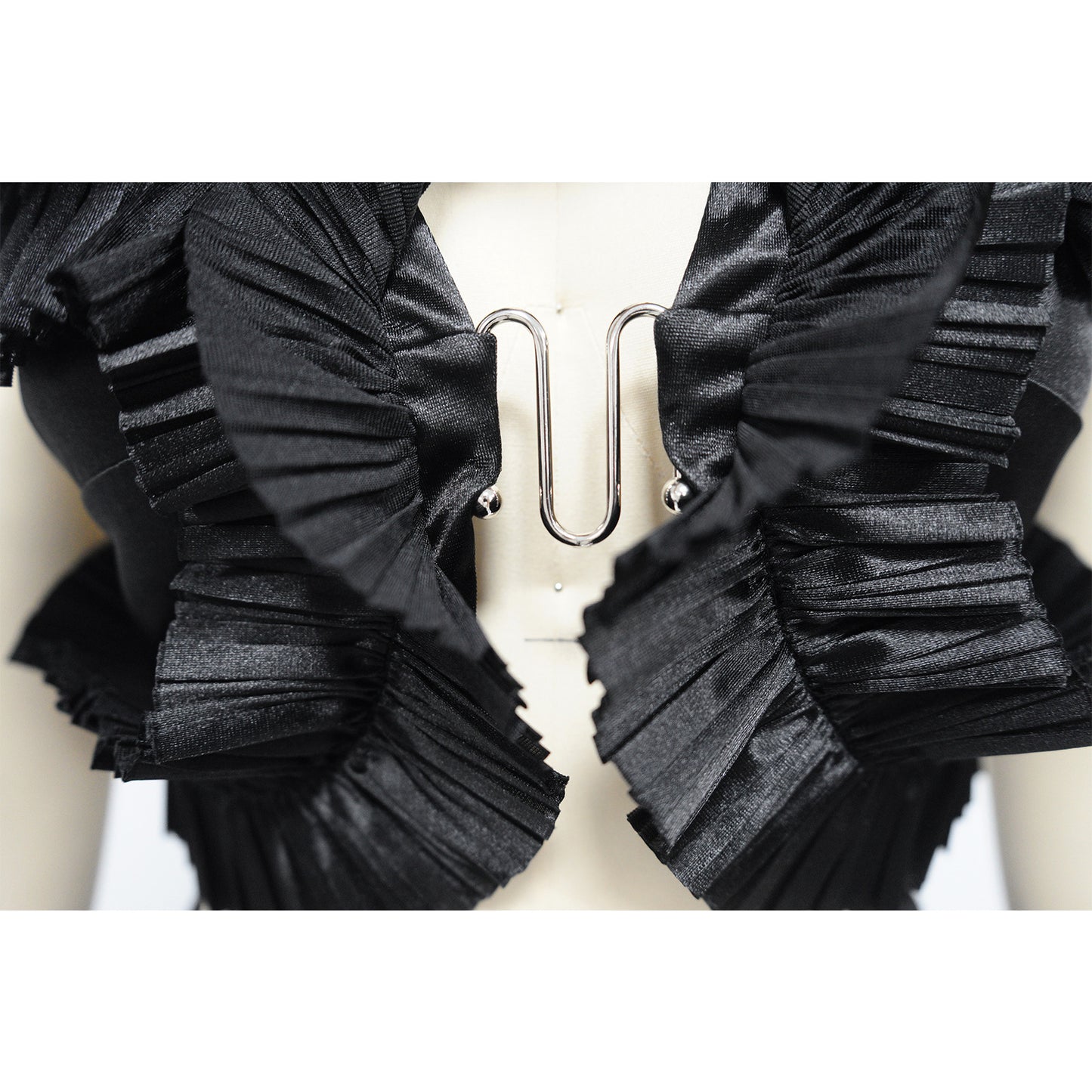 Ruffle Pleated High Slit Maxi Skirt Set