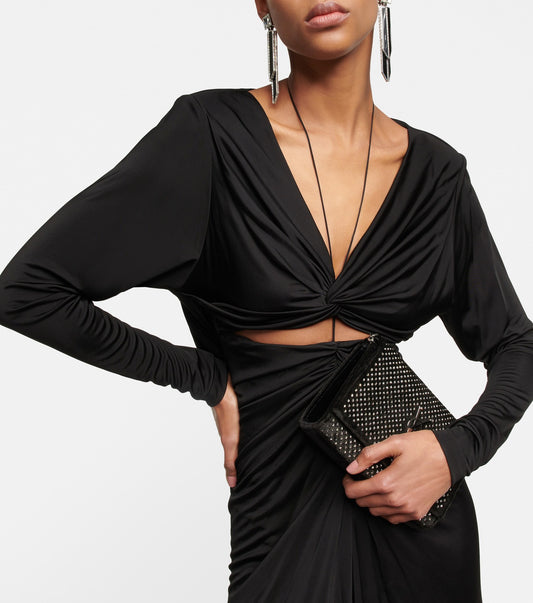 Cut Out Batwing Twist Front Maxi Dress