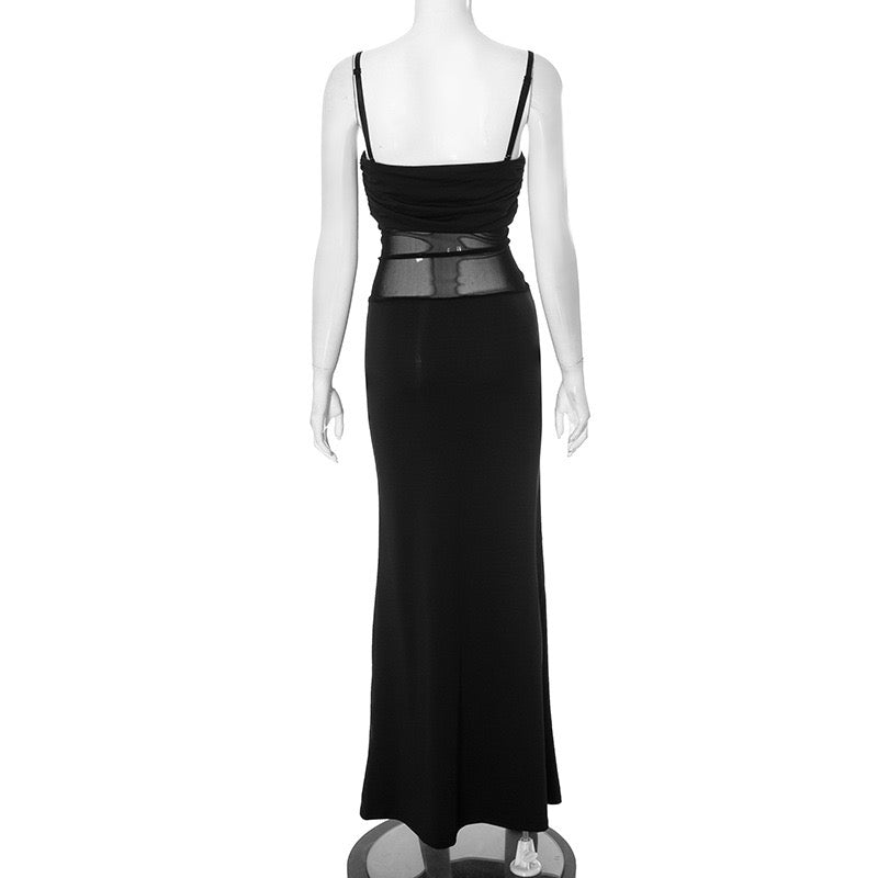 Twist Knot Mesh Maxi Dress