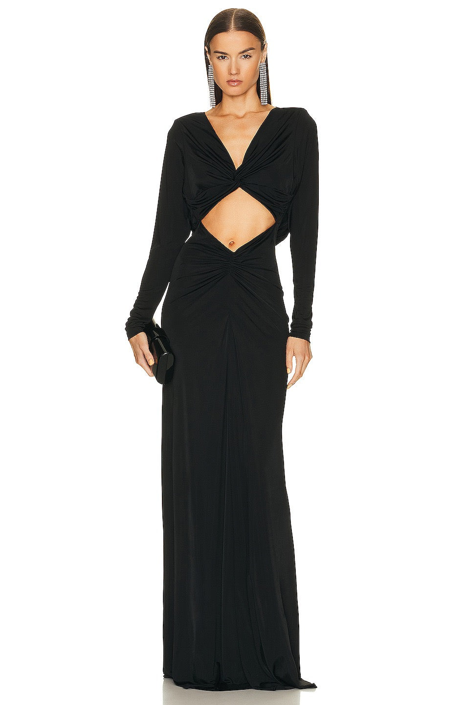 Cut Out Batwing Twist Front Maxi Dress