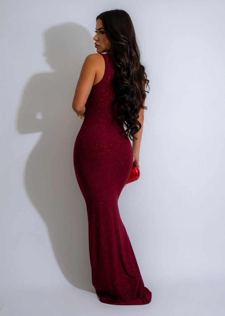 Abstract Wire Cut Out Maxi Dress