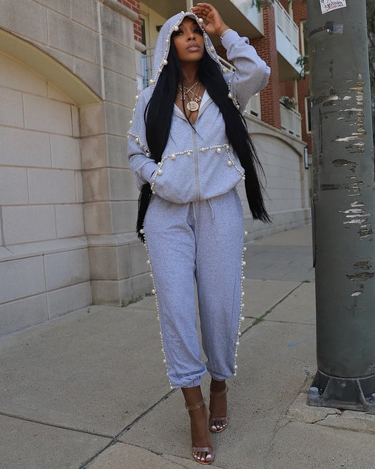 Pearl Trim Jogger Set