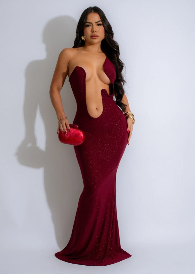 Abstract Wire Cut Out Maxi Dress