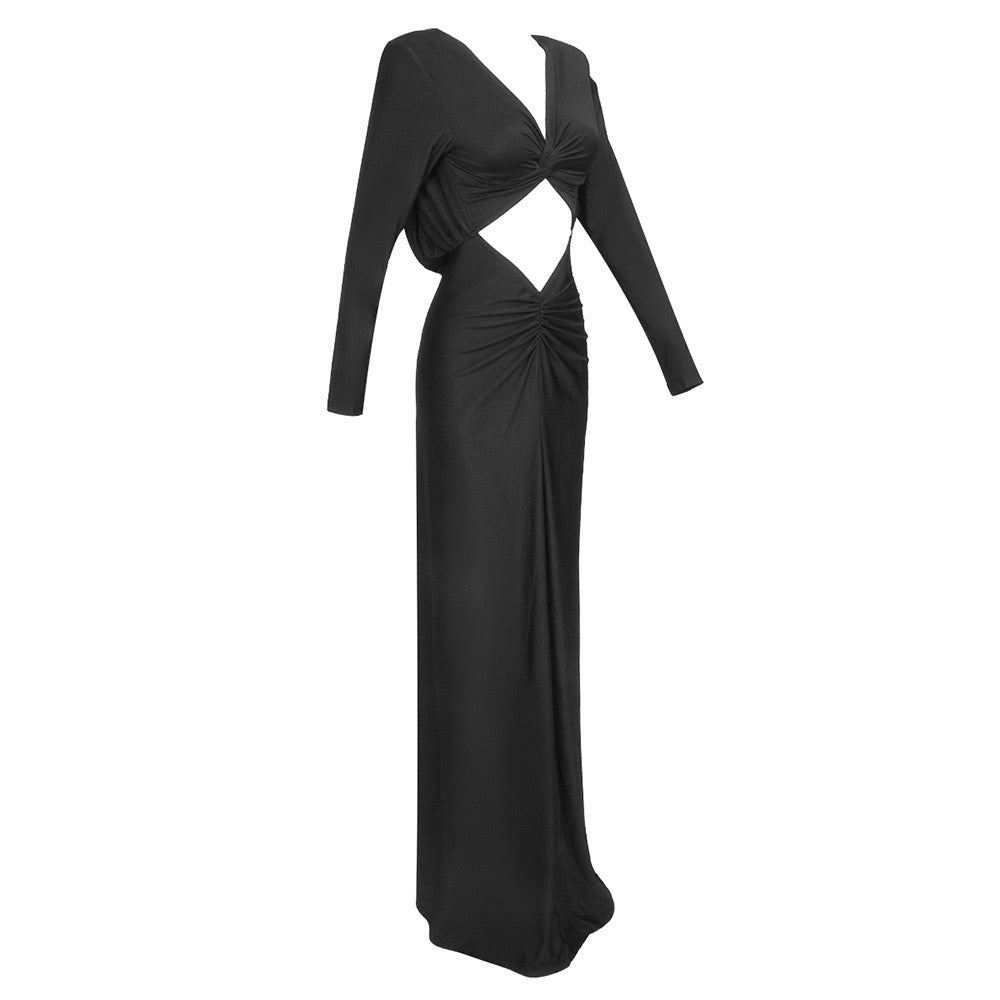 Cut Out Batwing Twist Front Maxi Dress