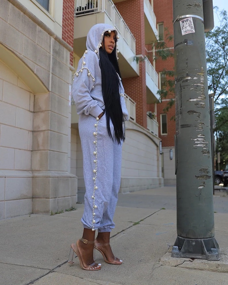 Pearl Trim Jogger Set