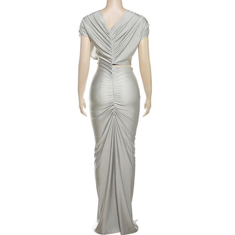 Cut Out Draped Maxi Dress