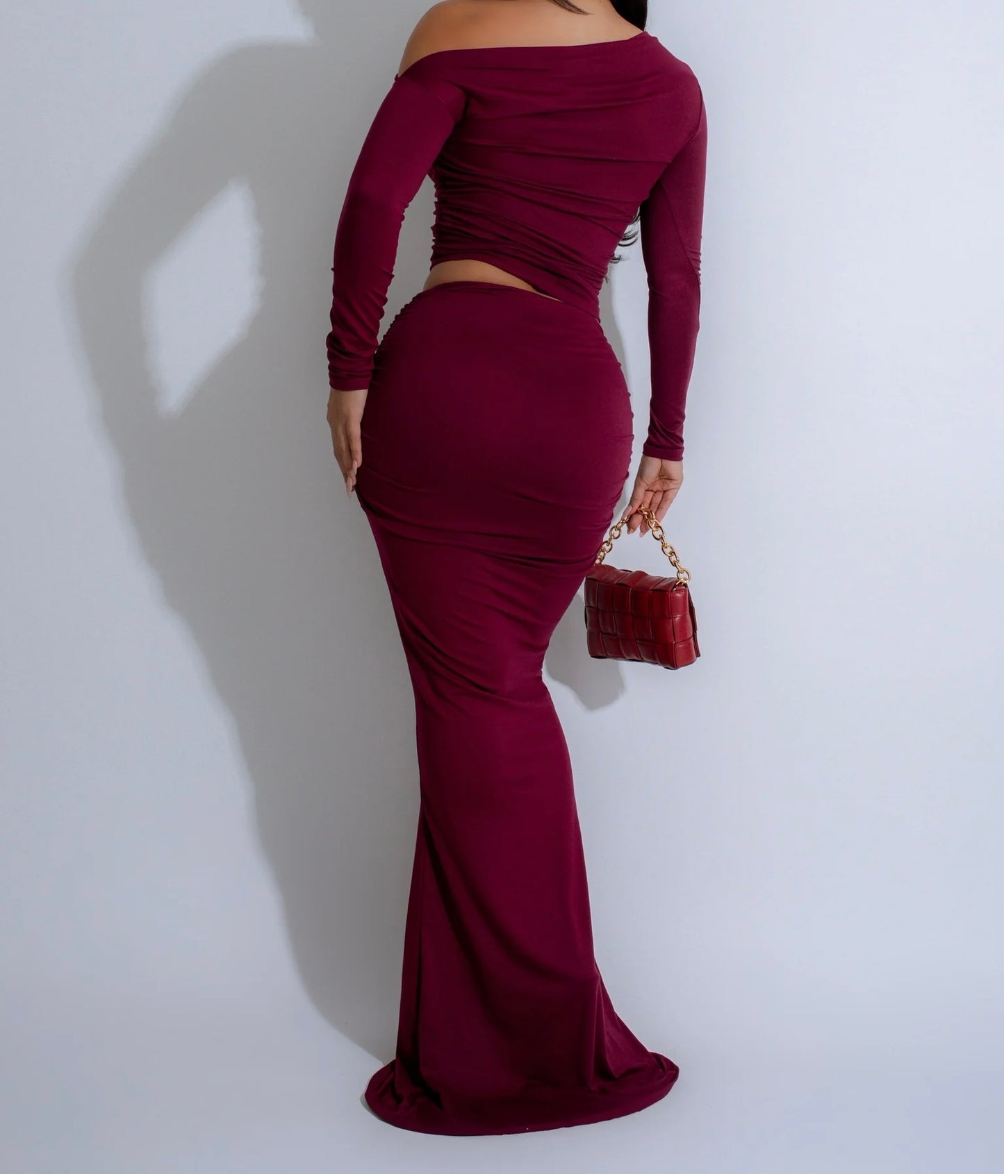 2pc Off Shoulder Maxi Skirt Set