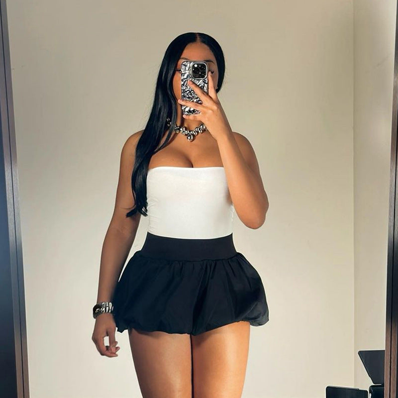 2pc Bubble Puffy Skirt Set