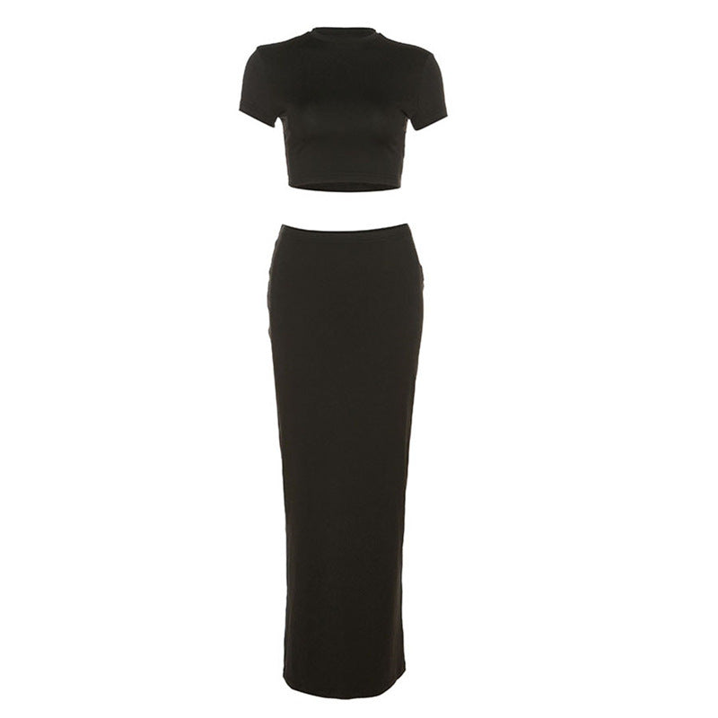 2pc Baby Tee Maxi Skirt Set