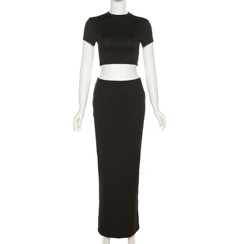 2pc Baby Tee Maxi Skirt Set