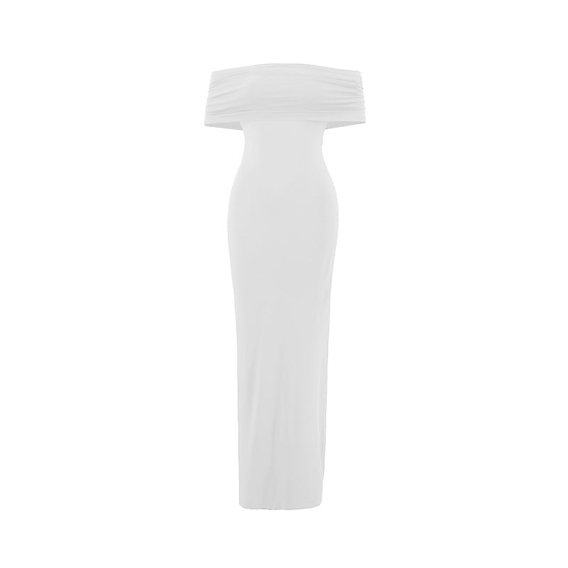 Off Shoulder Cut Out Back Maxi Dress