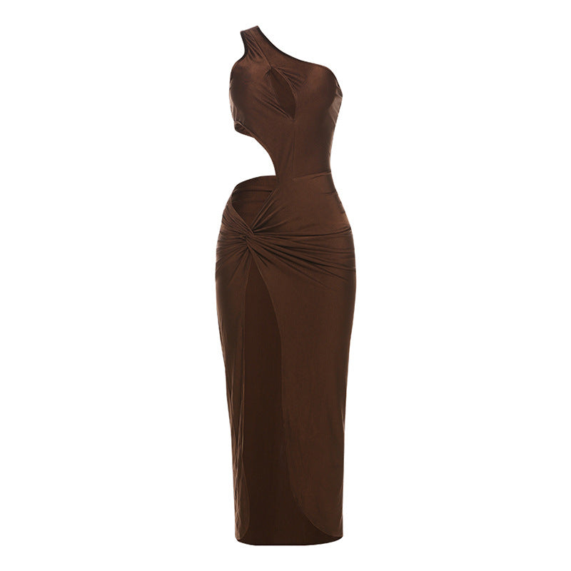 Cut Out High Slit Midi Dress