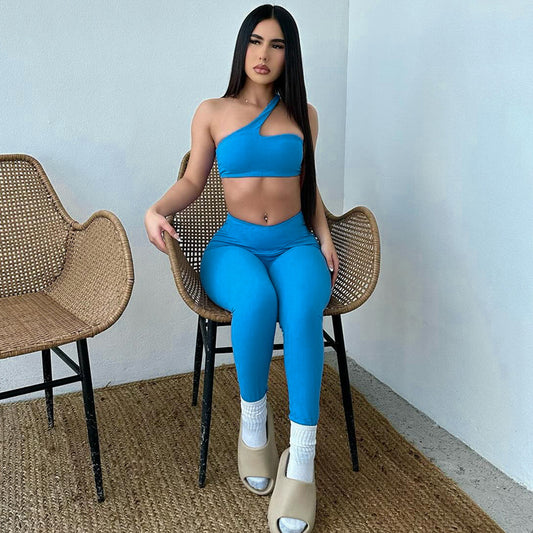 Asymmetrical Cropped Legging Set