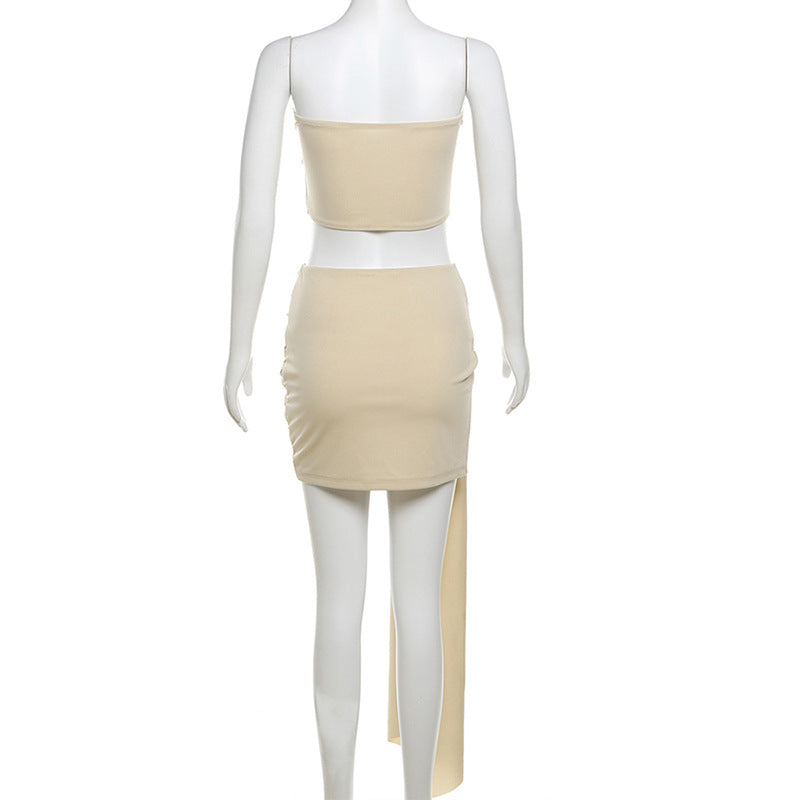 2pc 3D Flower Tie Front Skirt Set