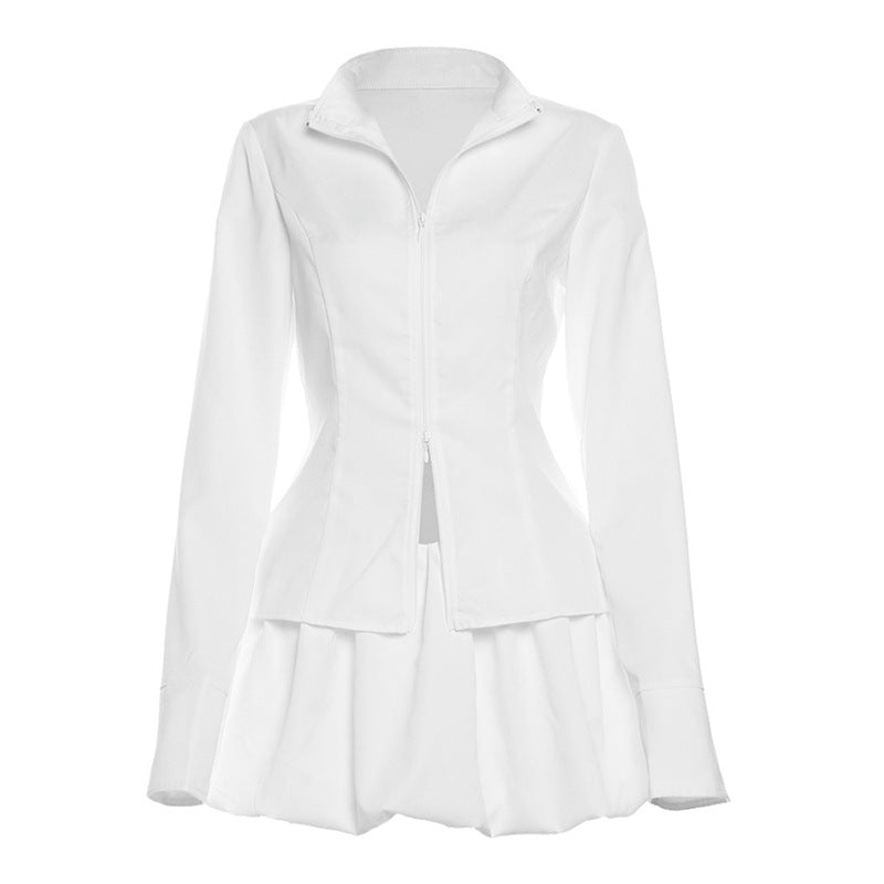 Zip Up Top and Bubble Skirt Set
