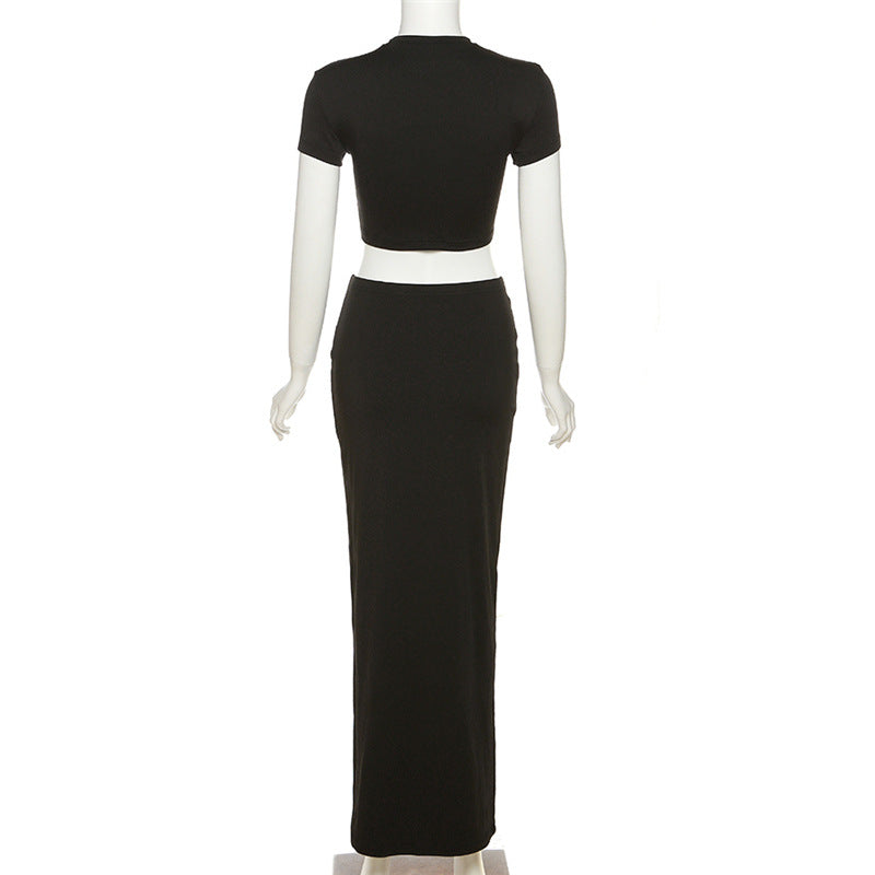2pc Baby Tee Maxi Skirt Set