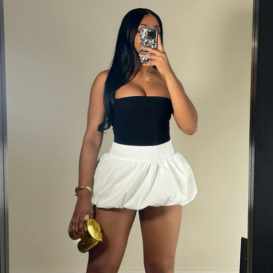2pc Bubble Puffy Skirt Set