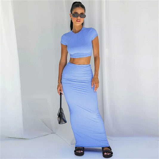 2pc Baby Tee Maxi Skirt Set