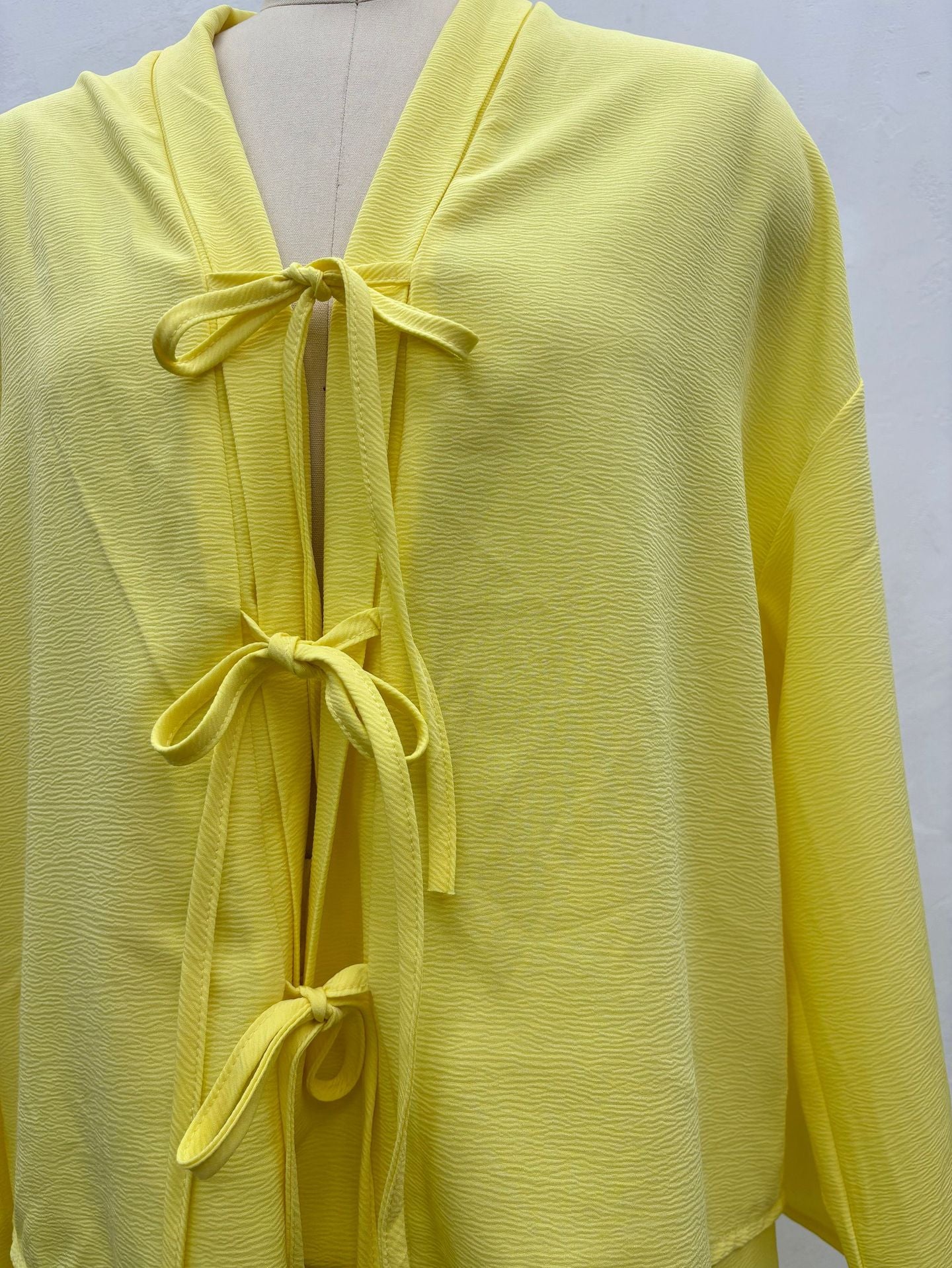 2pc Front Tie Long Sleeve Pant Set